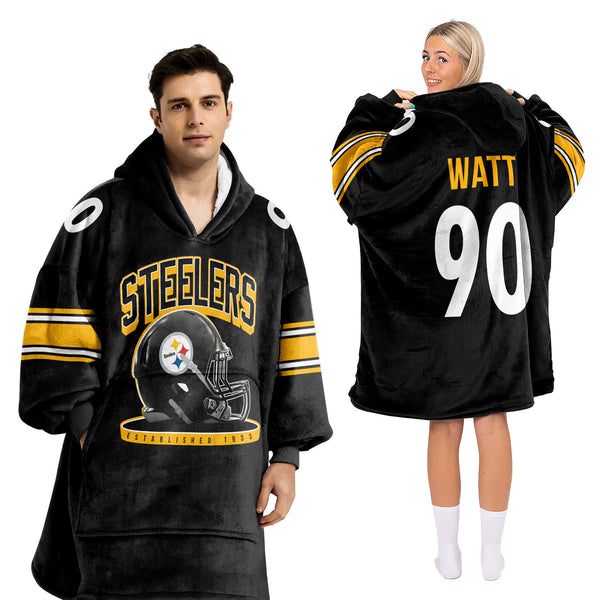 Adult 90 Pittsburgh Football Unisex Blanket Hoodie