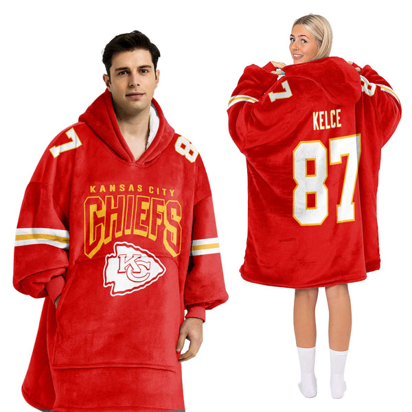 Adult T.K 87 Kansas City Football Unisex Blanket Hoodie