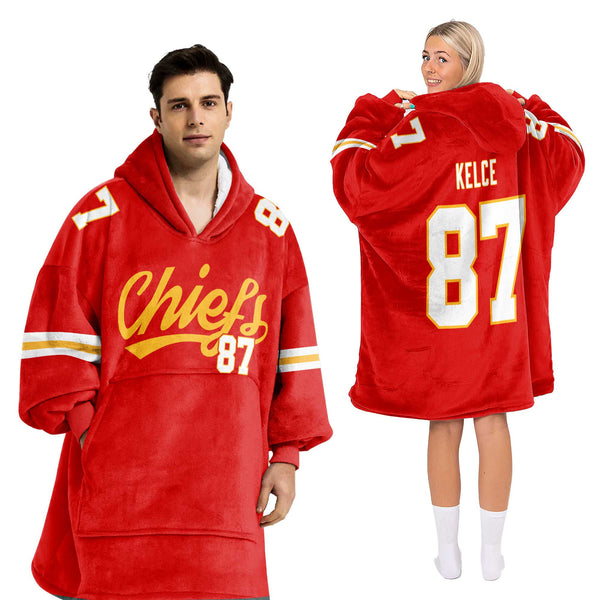 Adult T.K 87 Kansas City Football Unisex Blanket Hoodie