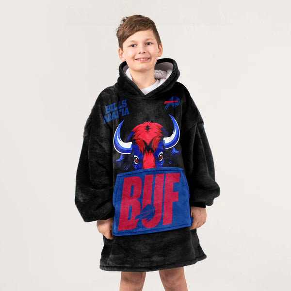Adult Buffalo Football Unisex Blanket Hoodie
