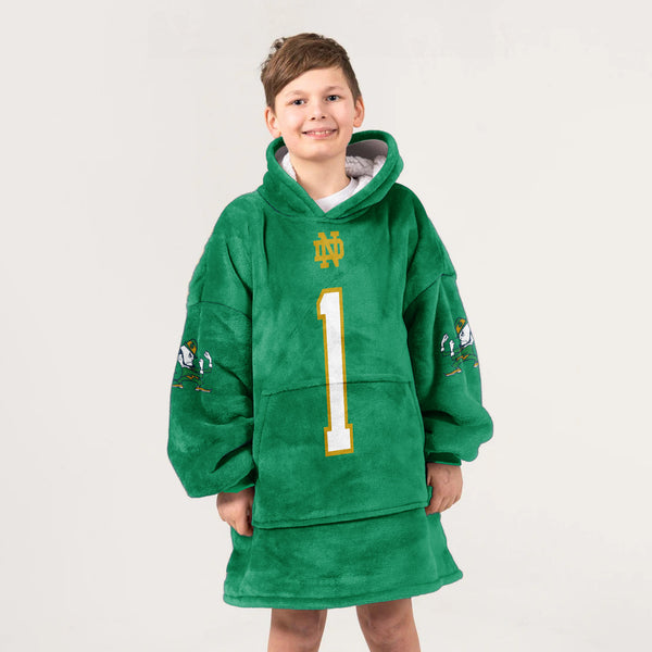 Kid 1  Football Unisex Blanket Hoodie