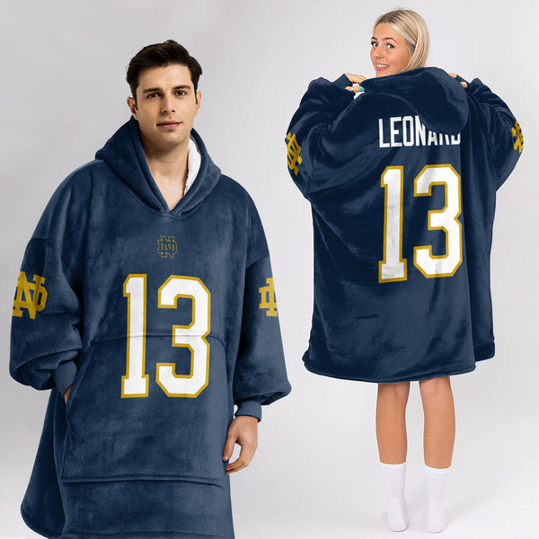 Adult 13  Football Unisex Blanket Hoodie