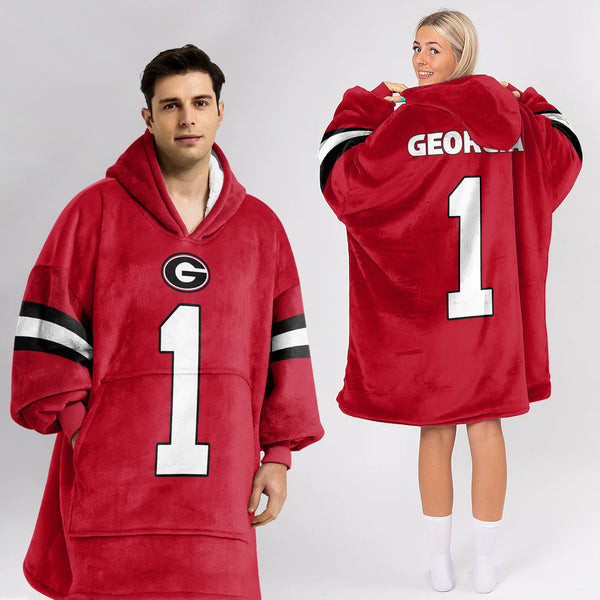 Adult 1 Football Unisex Blanket Hoodie
