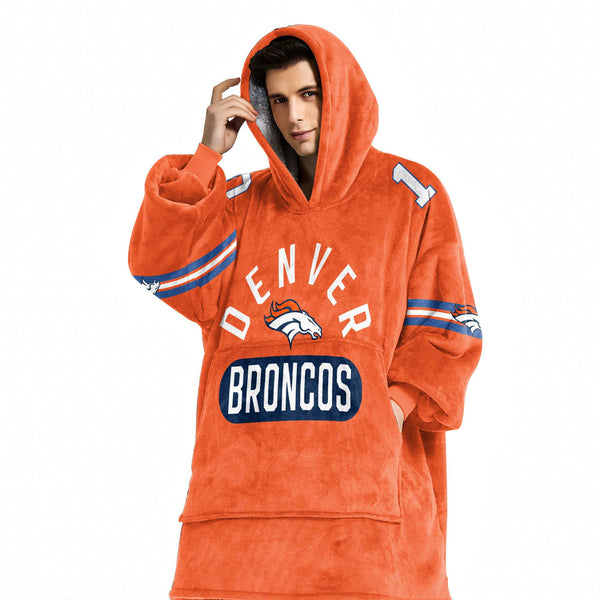 10 Denver Football Unisex Blanket Hoodie