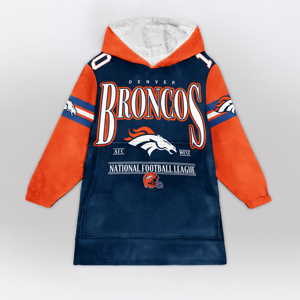 10 Denver Football Unisex Blanket Hoodie