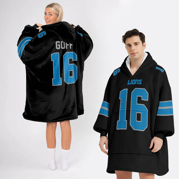 Adult J G 16 Detroit Lions Football Unisex Blanket Hoodie