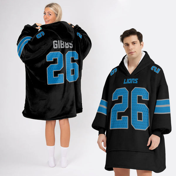 Adult Jah G 26 Detroit Lions Football Unisex Blanket Hoodie