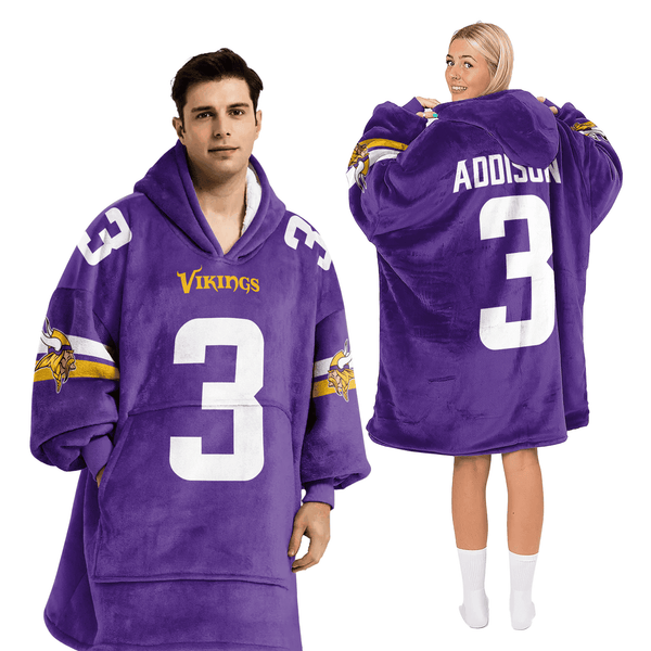 Adult 3 Minnesota Football Unisex Blanket Hoodie