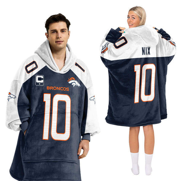 Adult 10 Denver Football Unisex Blanket Hoodie