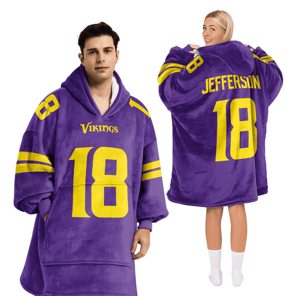 Adult 18 Minnesota Football Unisex Blanket Hoodie