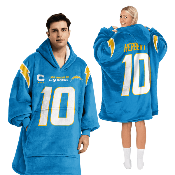 Adult Captain JH 10 Los Angeles Football Unisex Blanket Hoodie