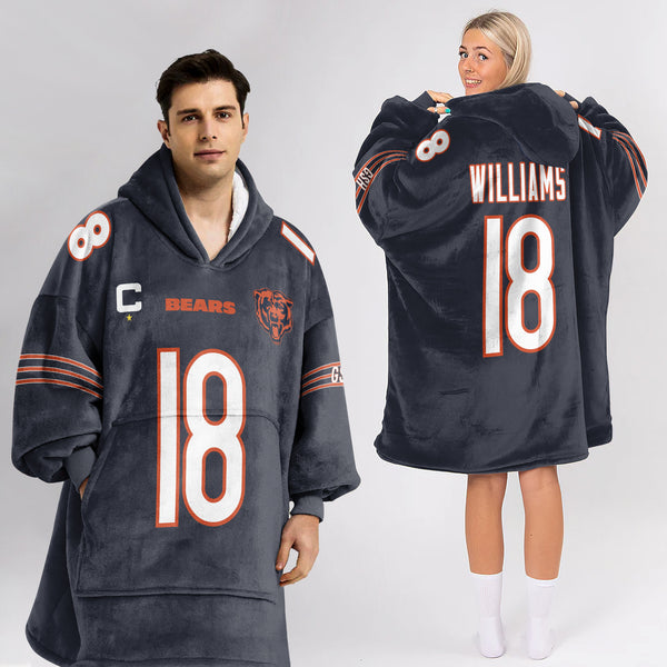 Adult Captain 18 Chicago Football Unisex Blanket Hoodie