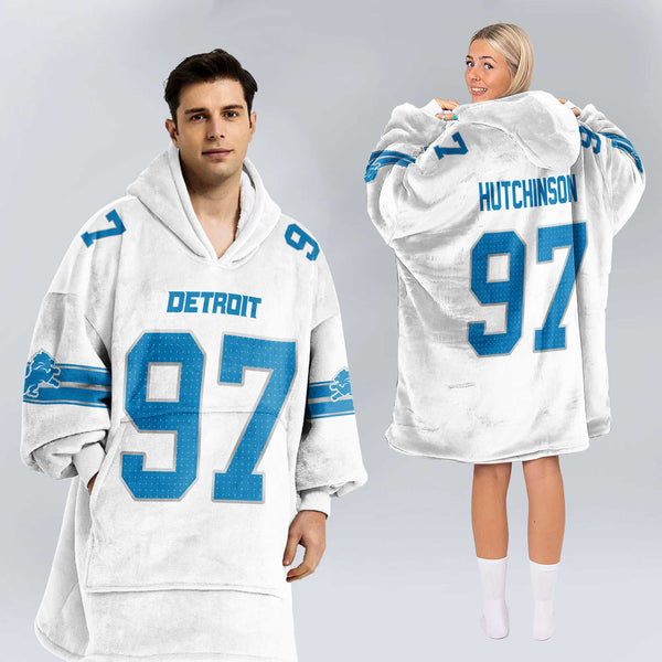 Adult 97 Detroit Football Unisex Blanket Hoodie