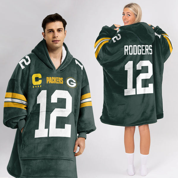 Adult Captain 12 Green Bay Football Unisex Blanket Hoodie