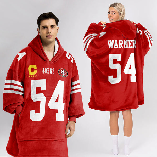 Adult Captain 54 San Francisco Football Unisex Blanket Hoodie