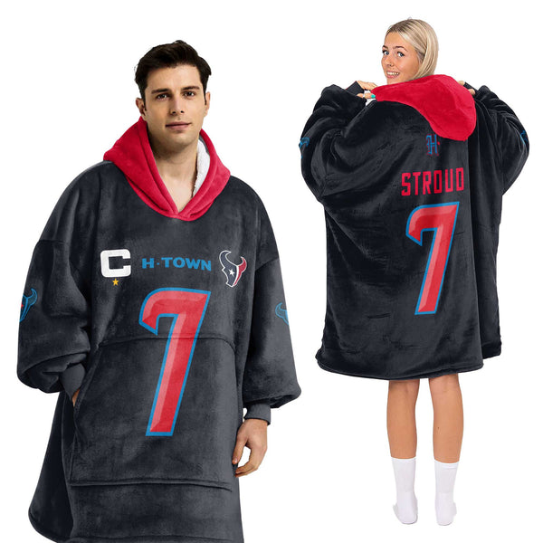 Adult Captain C.S 7 Houston Football Unisex Blanket Hoodie