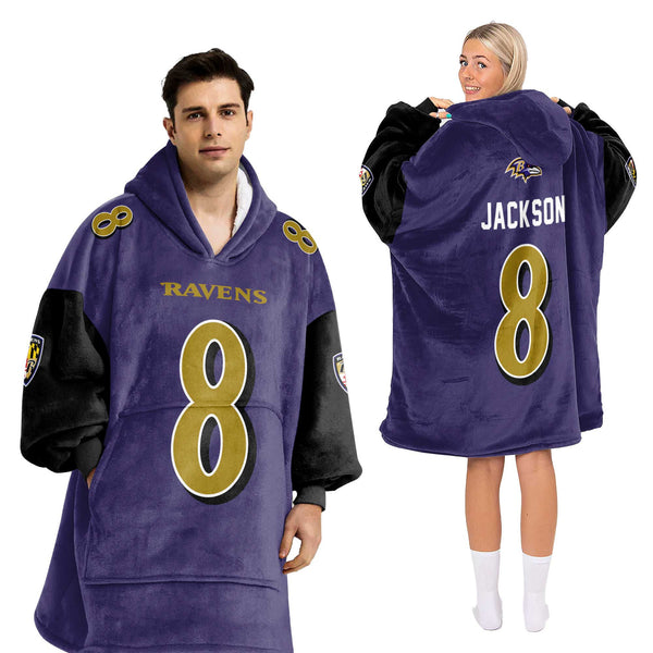 Adult 8 Baltimore Football Unisex Blanket Hoodie