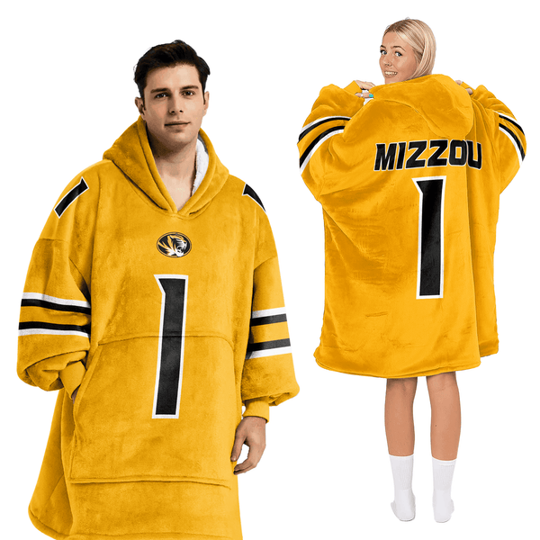 Adult #1 Missouri Football Unisex Blanket Hoodie