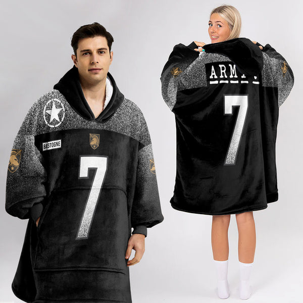 Adult #7 Army Football Unisex Blanket Hoodie