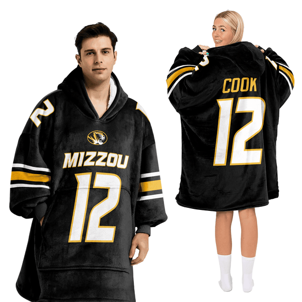 Adult 12 Missouri Football Unisex Blanket Hoodie