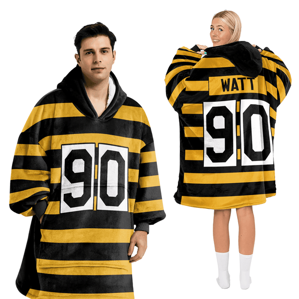 Adult 90 Pittsburgh Football Throwback Unisex Blanket Hoodie