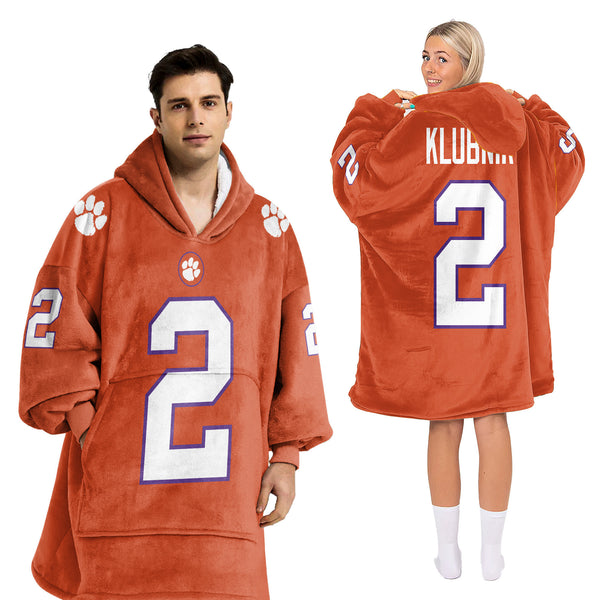 Adult 2 Clemson Football Unisex Blanket Hoodie