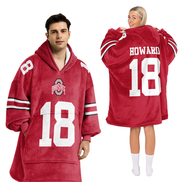 Adult 18 Ohio State Football Unisex Blanket Hoodie