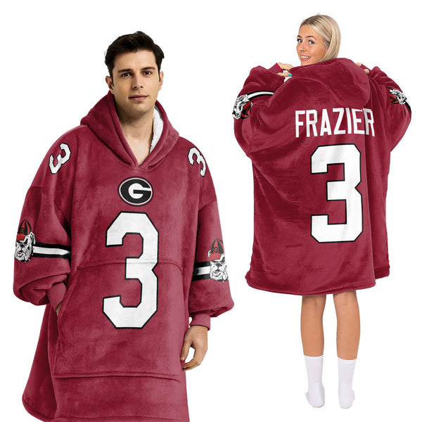 Adult 3 Football Unisex Blanket Hoodie