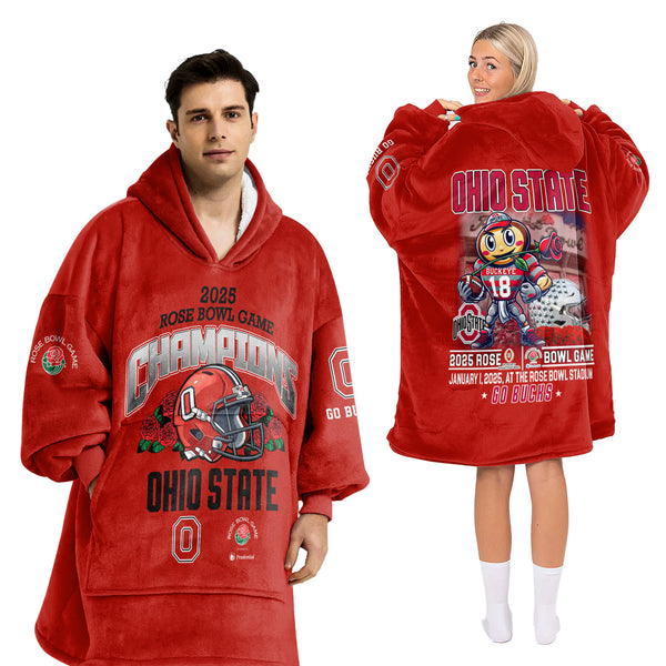 Adult Champions Ohio State Football Unisex Blanket Hoodie