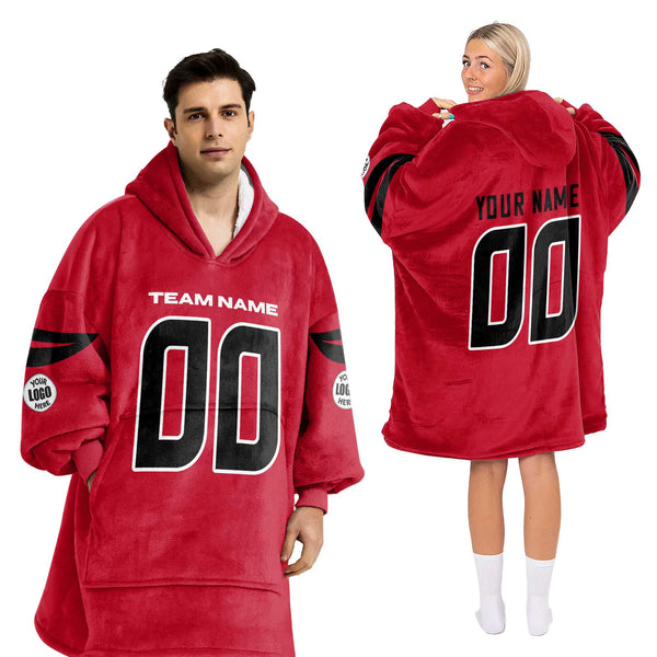 Adult Custom Blanket Hoodie Houston Texans Inspired Color