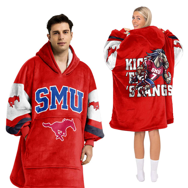 Adult SMU Football Unisex Blanket Hoodie