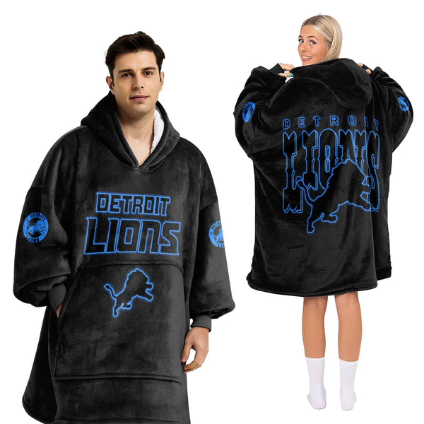 Adult Detroit Lions Football Unisex Blanket Hoodie
