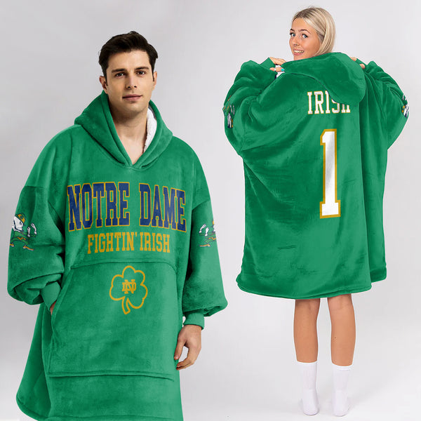Adult #1  Football Unisex Blanket Hoodie