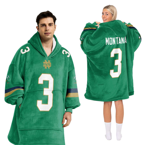 Adult 3 Football Unisex Blanket Hoodie