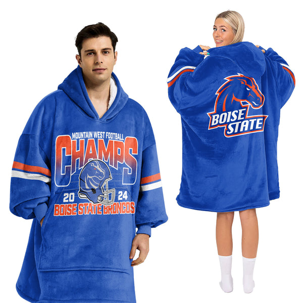 Adult Boise State Football Unisex Blanket Hoodie