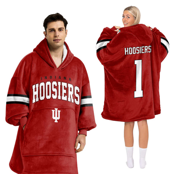 Adult Indiana Football Unisex Blanket Hoodie