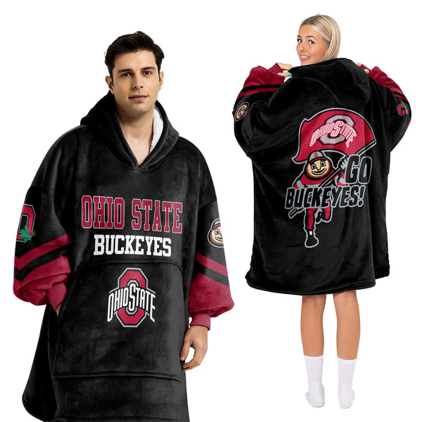 Adult Ohio State Football Unisex Blanket Hoodie