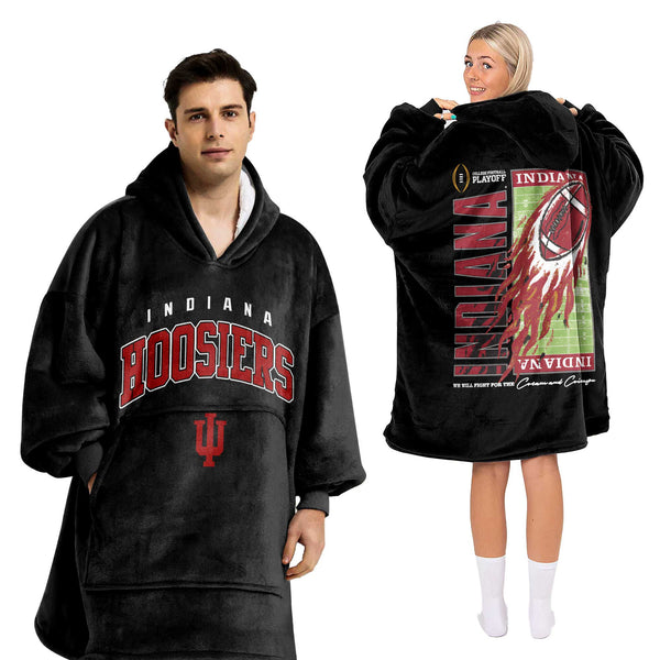 Adult Indiana Football Unisex Blanket Hoodie