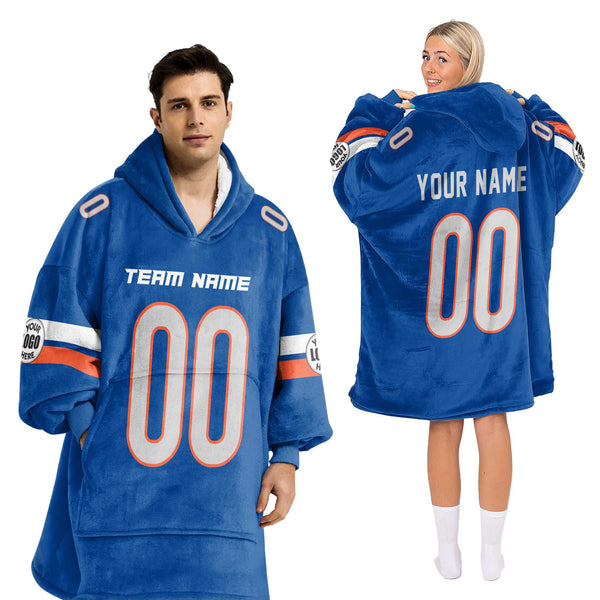 Adult Custom Blanket Hoodie Boise State Inspired Color