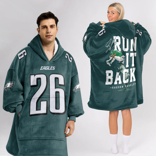 Adult Run It Back 26 Philadelphia Football Unisex Blanket Hoodie