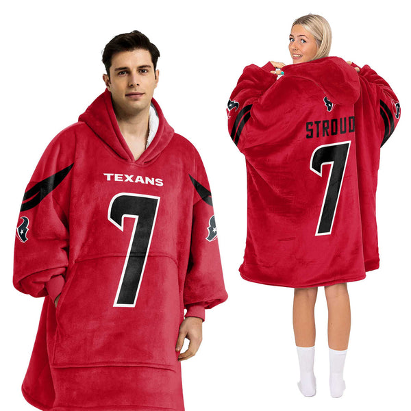 Adult C.S 7 Houston Football Unisex Blanket Hoodie