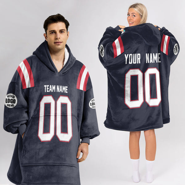 Adult Custom Blanket Hoodie New England Inspired Color