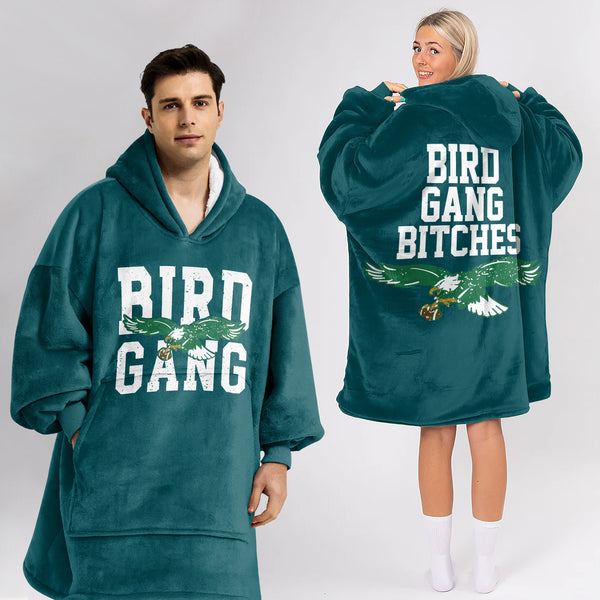 Adult Bird Gang Philadelphia Football Unisex Blanket Hoodie