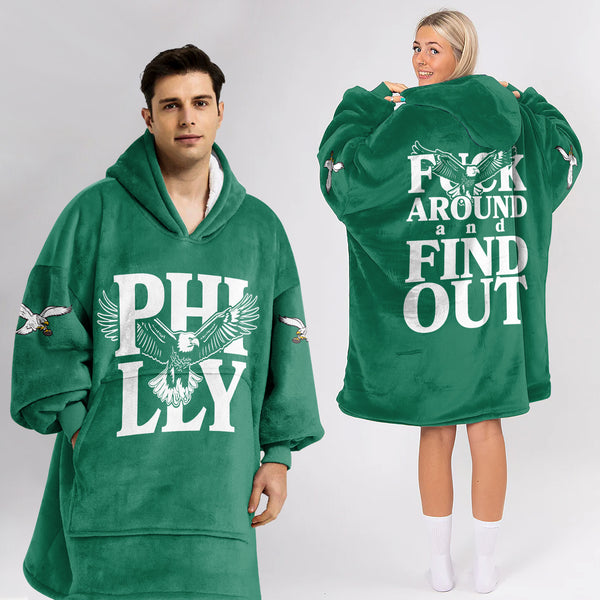 Adult Bird Gang Philadelphia Football Unisex Blanket Hoodie