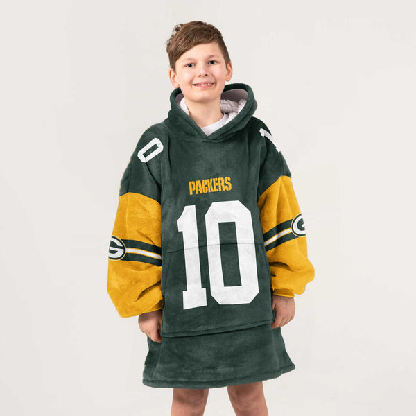 Kid J.L. 10 Green Bay Football Unisex Blanket Hoodie