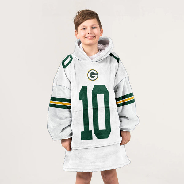 Kid J.L. 10 Green Bay Football Unisex Blanket Hoodie