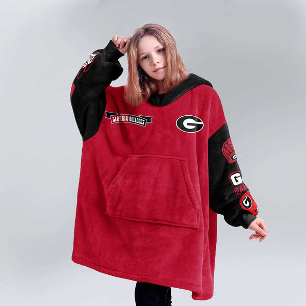Kid Football Unisex Blanket Hoodie