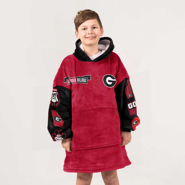 Kid Football Unisex Blanket Hoodie