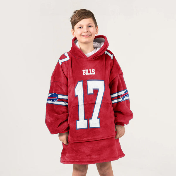 Kid 17 Buffalo Football Unisex Blanket Hoodie