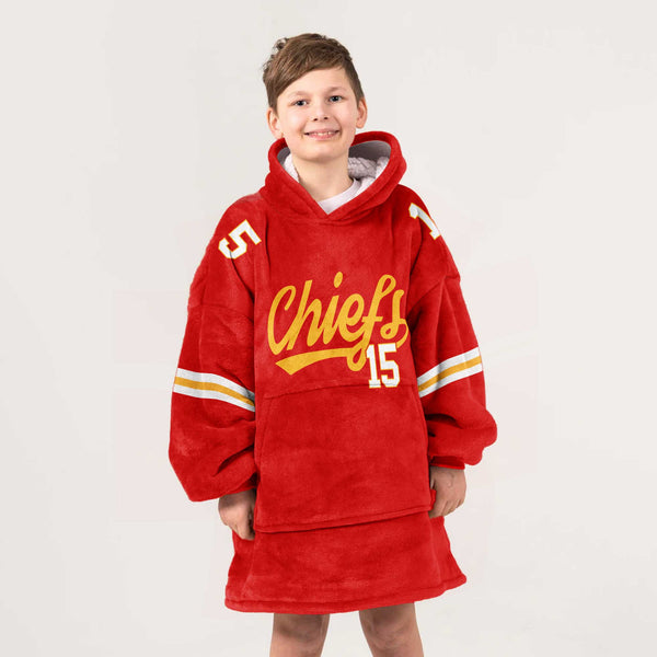 Kid P.M. 15 Kansas City Football Unisex Blanket Hoodie